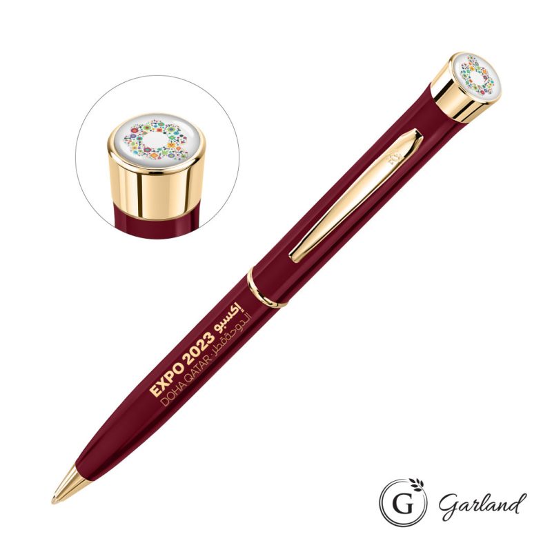 Garland® Color Custom Twist Ballpoint Pen - Gold Accent - 3
