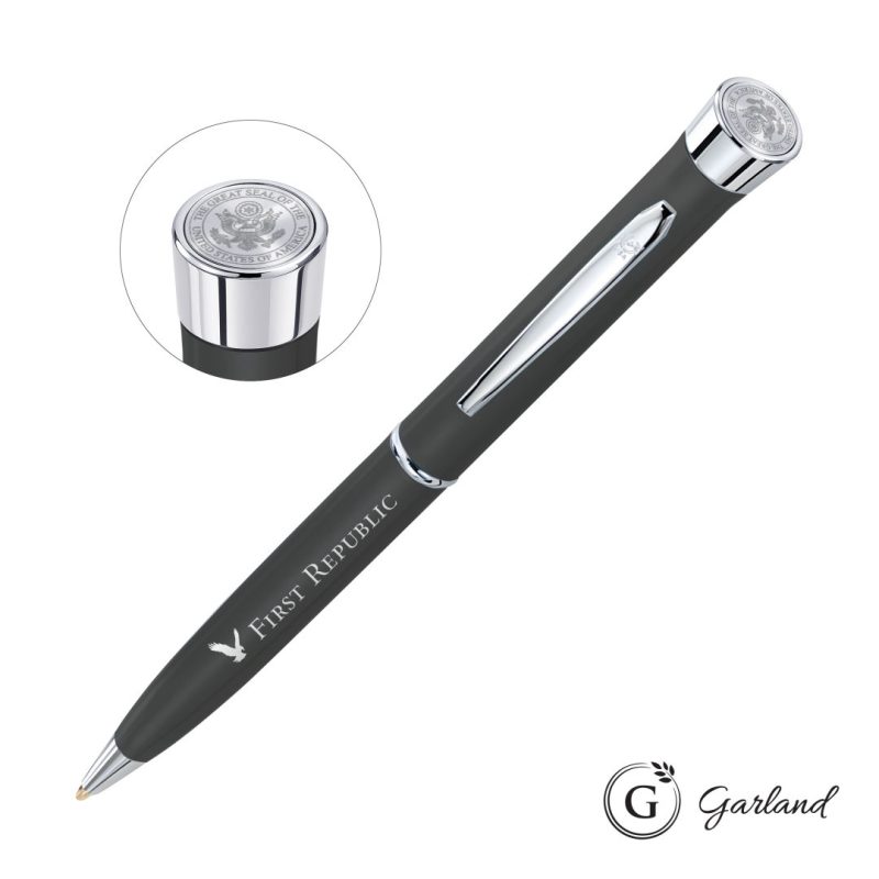 Garland® Color Matte Custom Emblem Twist Pen - Chrome - 4