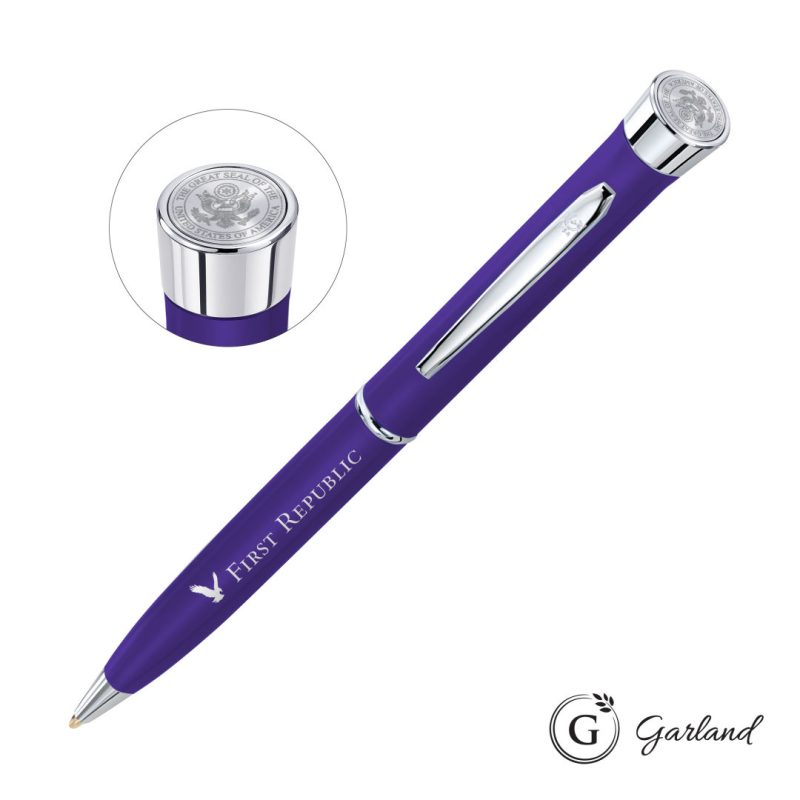 Garland® Color Matte Custom Emblem Twist Pen - Chrome - 5
