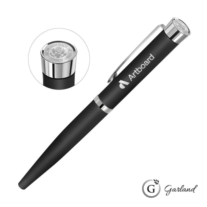 Garland®-Executive-Color-Custom-Emblem-Rollerball-Pen-Chrome-GAR109-RCM Garland® Executive Color Custom Emblem Rollerball Pen-Chrome