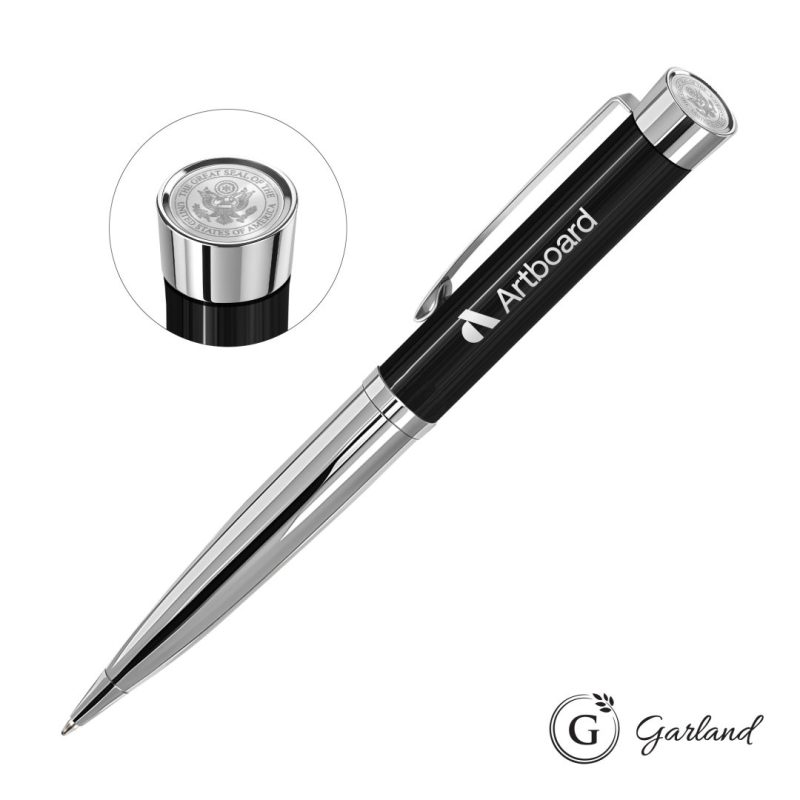 Garland®-Executive-Custom-Emblem-Monogram-Twist-Pen-Chrome-GAR107-BCM Garland® Executive Custom Emblem Monogram Twist Pen - Chrome