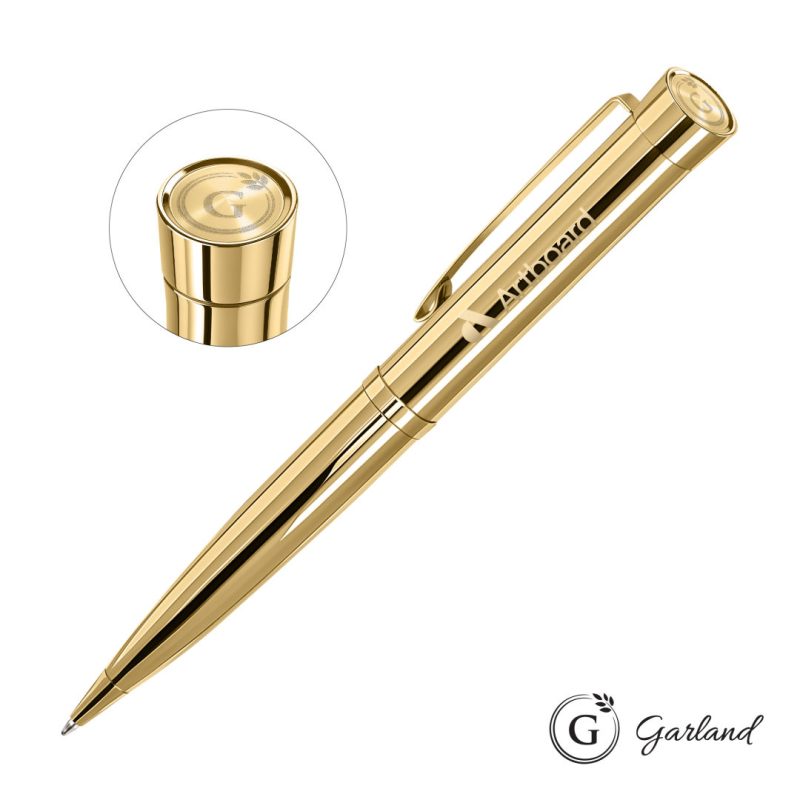 Garland®-Executive-Signature-Emblem-Twist-Pen-Gold-GAR108-BGE Garland® Executive Signature Emblem Twist Pen - Gold