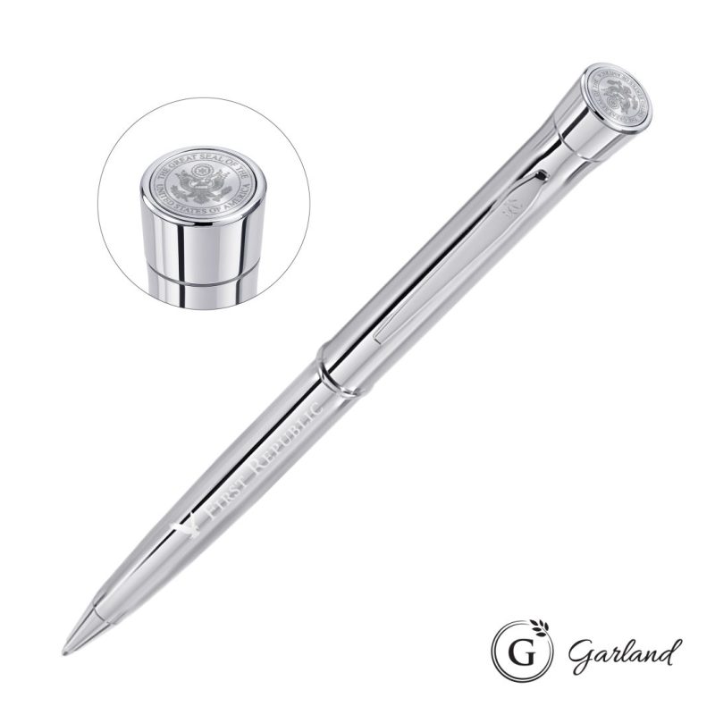 Garland®-Signature-Custom-Emblem-Twist-Pen-Chrome-GAR102-BCM Garland® Signature Custom Emblem Twist Pen - Chrome