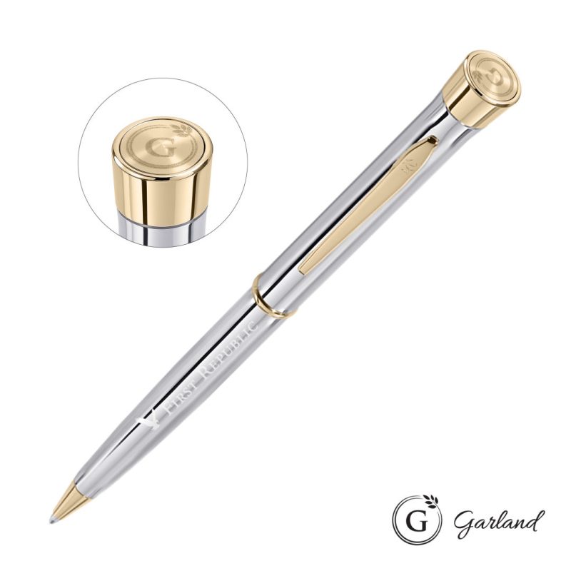 Garland® Signature Emblem Twist Ballpoint Pen - Chrome - 2