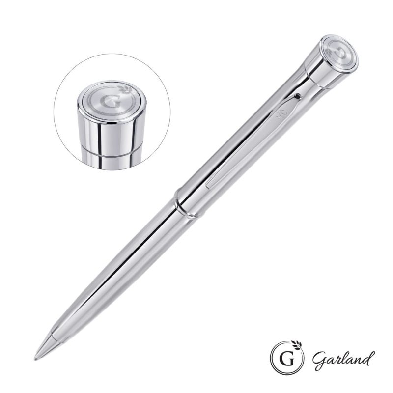 Garland® Signature Emblem Twist Ballpoint Pen - Chrome - 4
