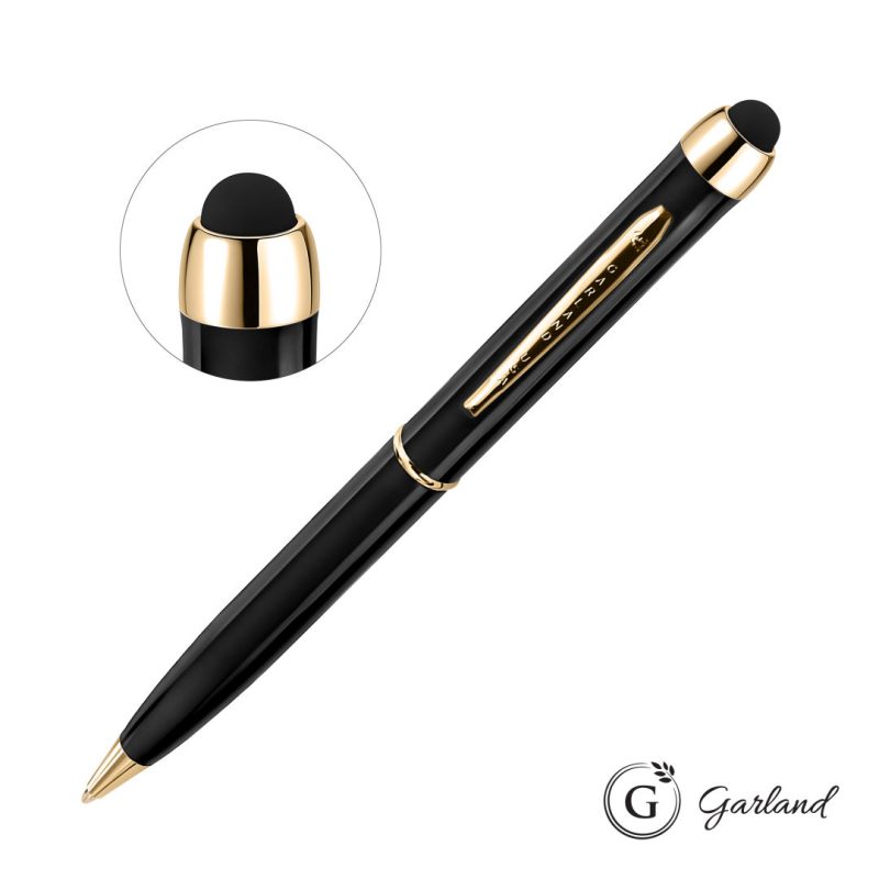 Garland® Stylus High Gloss Ballpoint Twist Pen - Gold Accent - 5