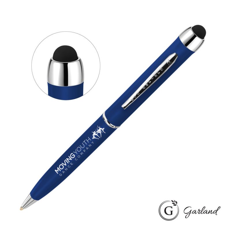 Garland® Stylus Matte Ballpoint Twist Pen - Chrome Accent - 2