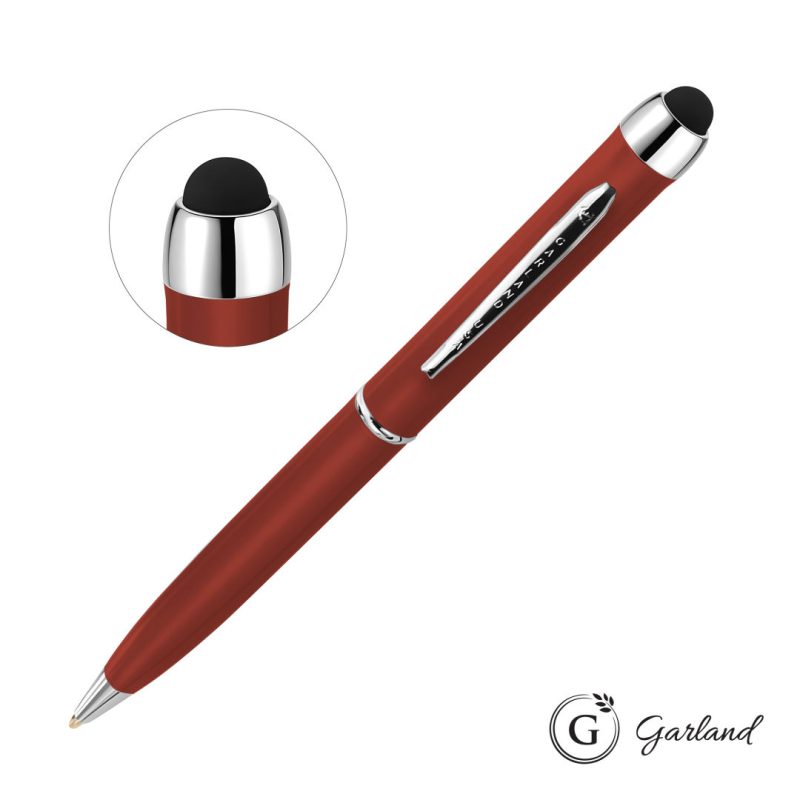 Garland® Stylus Matte Ballpoint Twist Pen - Chrome Accent - 6