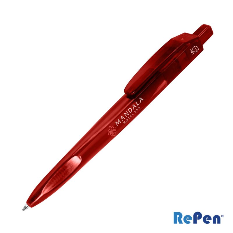 RePen® Squared Translucent Clicker rPET Pen - 4