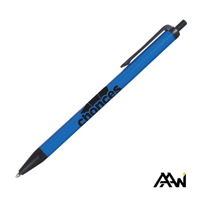 Value Slim Pen w/Glossy Colored Barrel - Matte Black Accent - 2