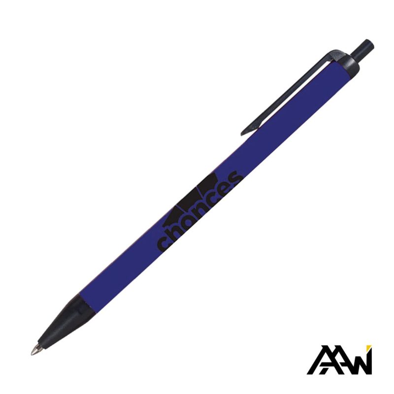 Value Slim Pen w/Glossy Colored Barrel - Matte Black Accent - 3