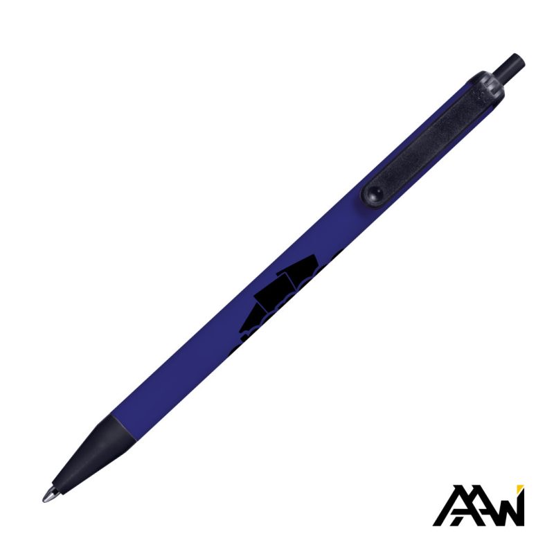 Value Slim Pen w/Glossy Colored Barrel - Matte Black Accent - 8