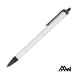 Value Slim Pen w/Glossy White Barrel - Matte Colored Accent - 1