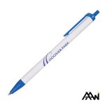 Value Slim Pen w/Glossy White Barrel - Matte Colored Accent - 2