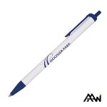 Value Slim Pen w/Glossy White Barrel - Matte Colored Accent - 3