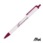 Value Slim Pen w/Glossy White Barrel - Matte Colored Accent - 5