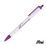 Value Slim Pen w/Glossy White Barrel - Matte Colored Accent - 7