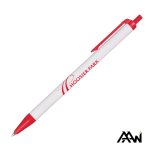Value Slim Pen w/Glossy White Barrel - Matte Colored Accent - 8