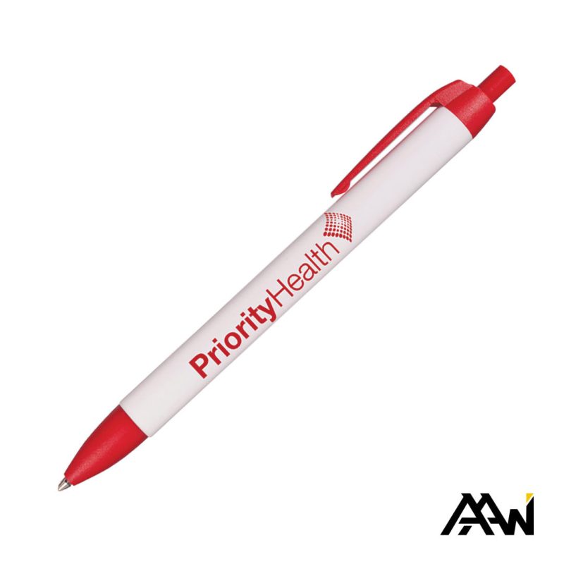 Widebody Pen w/Glossy White Barrel - Matte Colored Accent - 7