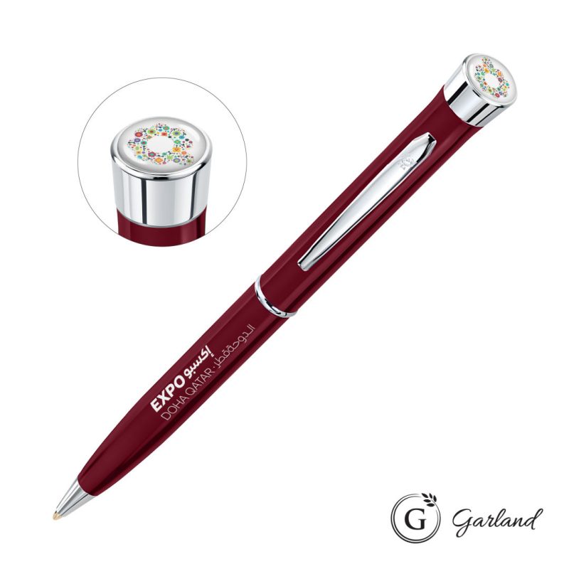 Garland Color Custom Twist Ballpoint Pen - Chrome Accent - 3