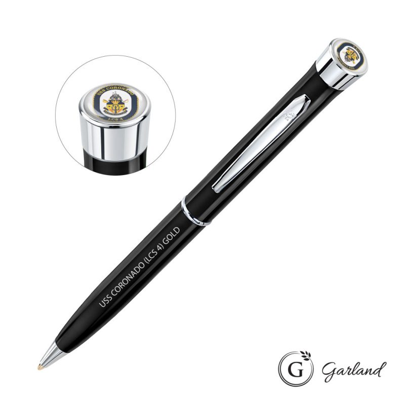 Garland-Color-Custom-Twist-Ballpoint-Pen-Chrome-Accent-GAR105-BCC Garland Color Custom Twist Ballpoint Pen - Chrome Accent