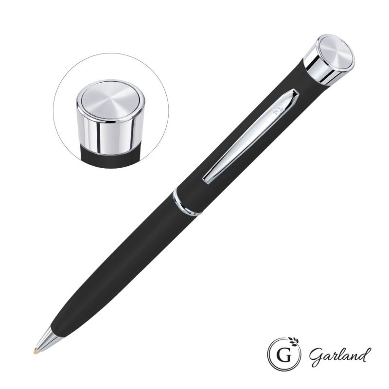 Garland Color Matte Custom Emblem Twist Pen - Chrome - 9