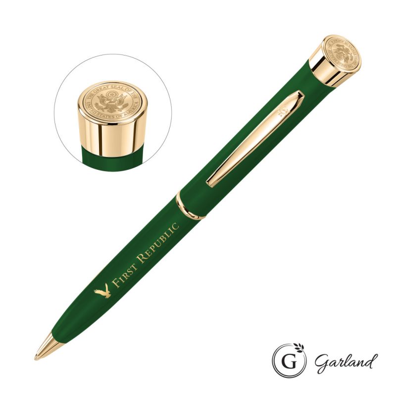 Garland Color Matte Custom Emblem Twist Pen - Gold - 3
