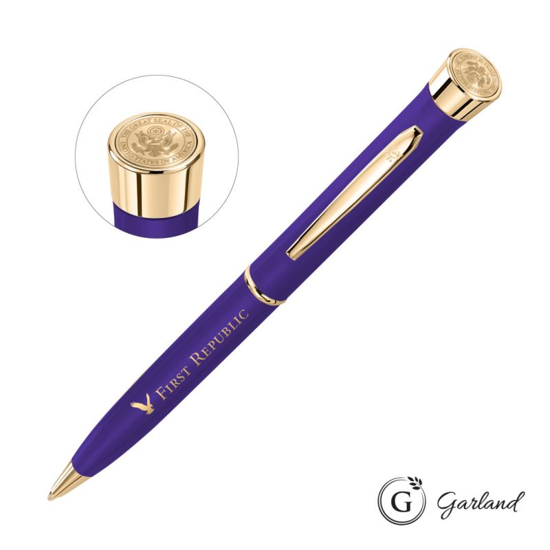 Garland Color Matte Custom Emblem Twist Pen - Gold - 5