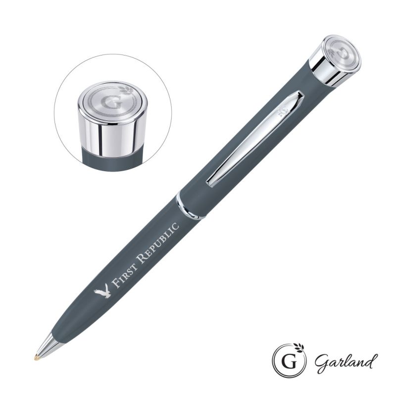Garland Color Matte Emblem Twist Ballpoint Pen - Chrome - 4
