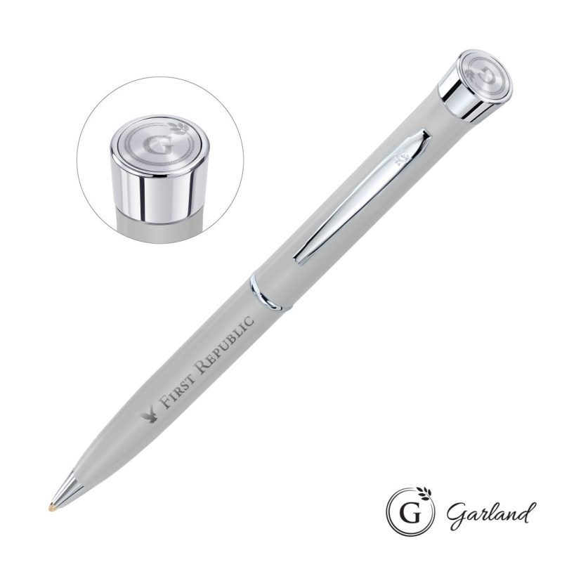 Garland Color Matte Emblem Twist Ballpoint Pen - Chrome - 6