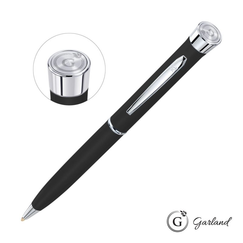 Garland Color Matte Emblem Twist Ballpoint Pen - Chrome - 9
