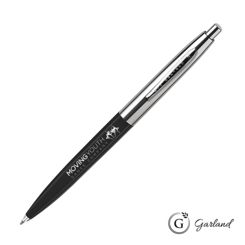 Garland-Monument-Ballpoint-Clicker-Pen-Chrome-Accent-GAR117-BCP Garland Monument Ballpoint Clicker Pen - Chrome Accent