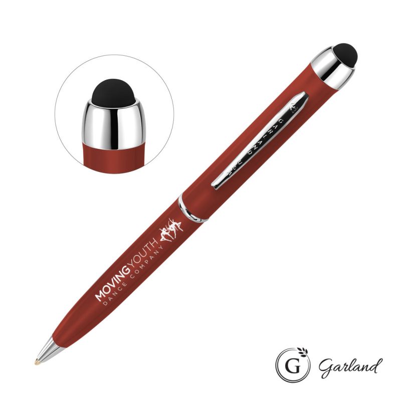Garland Stylus Matte Ballpoint Twist Pen - Chrome Accent - 3